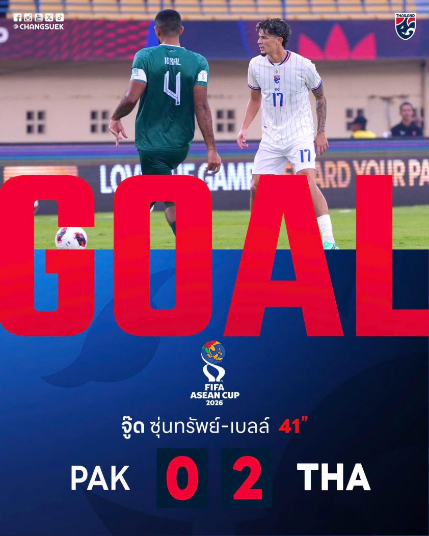 Trực tiếp bóng đá Thái Lan 2-0 Pakistan: Thái Lan áp đảo