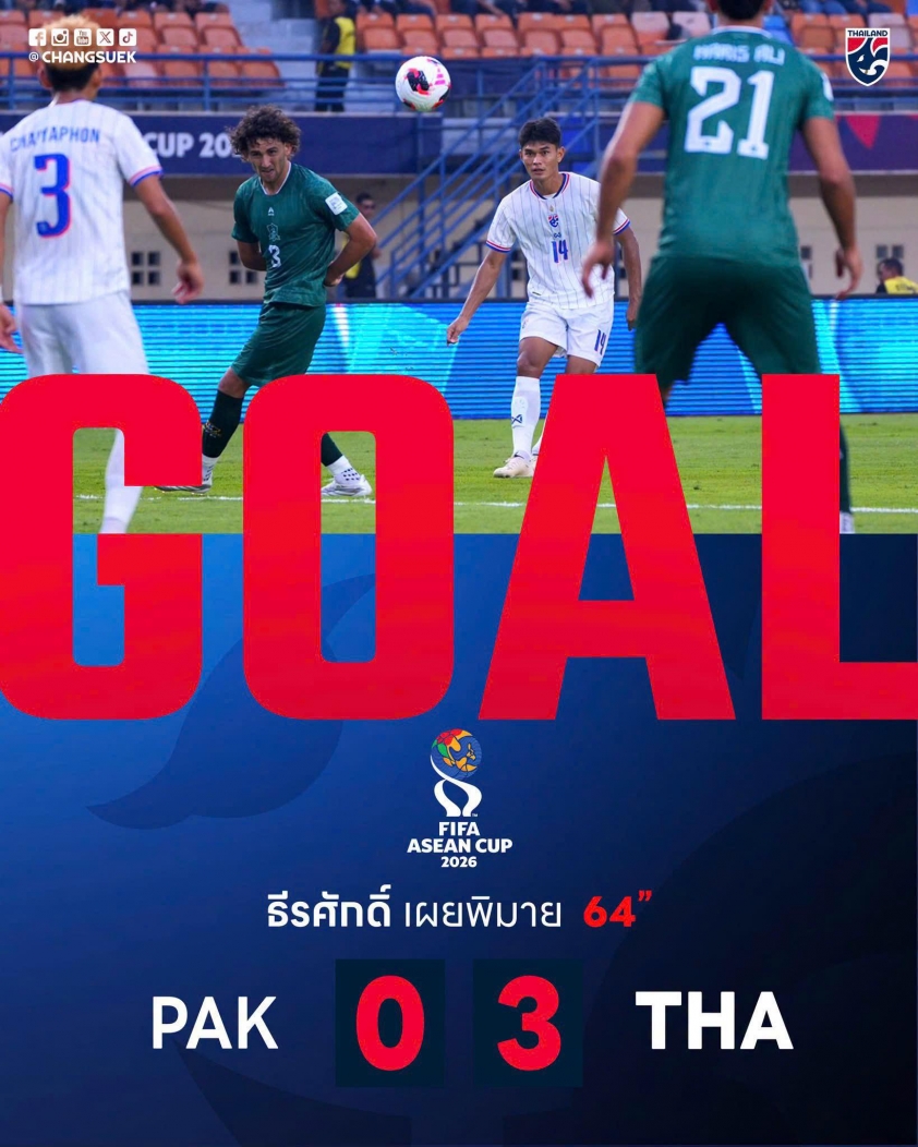 Trực tiếp bóng đá Thái Lan 3-0 Pakistan: Thái Lan áp đảo
